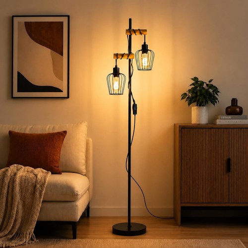 Lampada terra vintage nero - da,