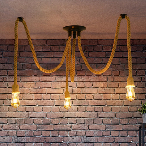 Lampadario corda canapa - di,